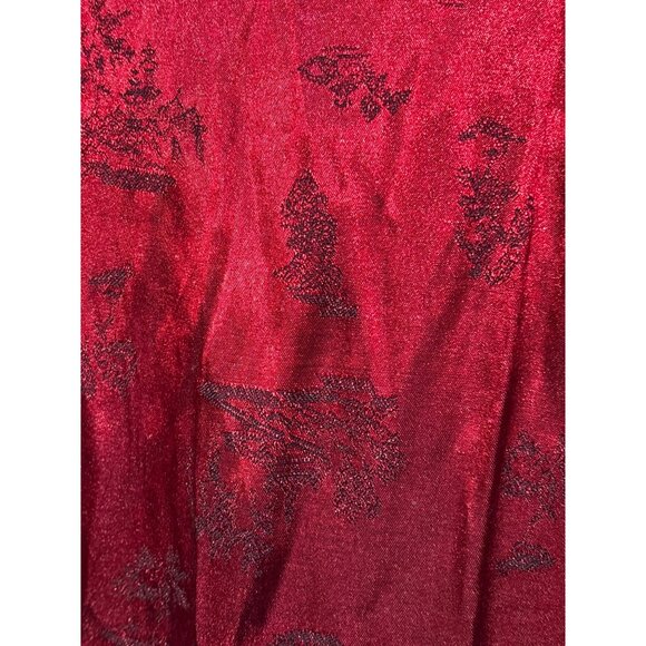 Vintage Melissa Harper Womens Red & Black Jacquard Blouse Size 16 - Picture 5 of 5